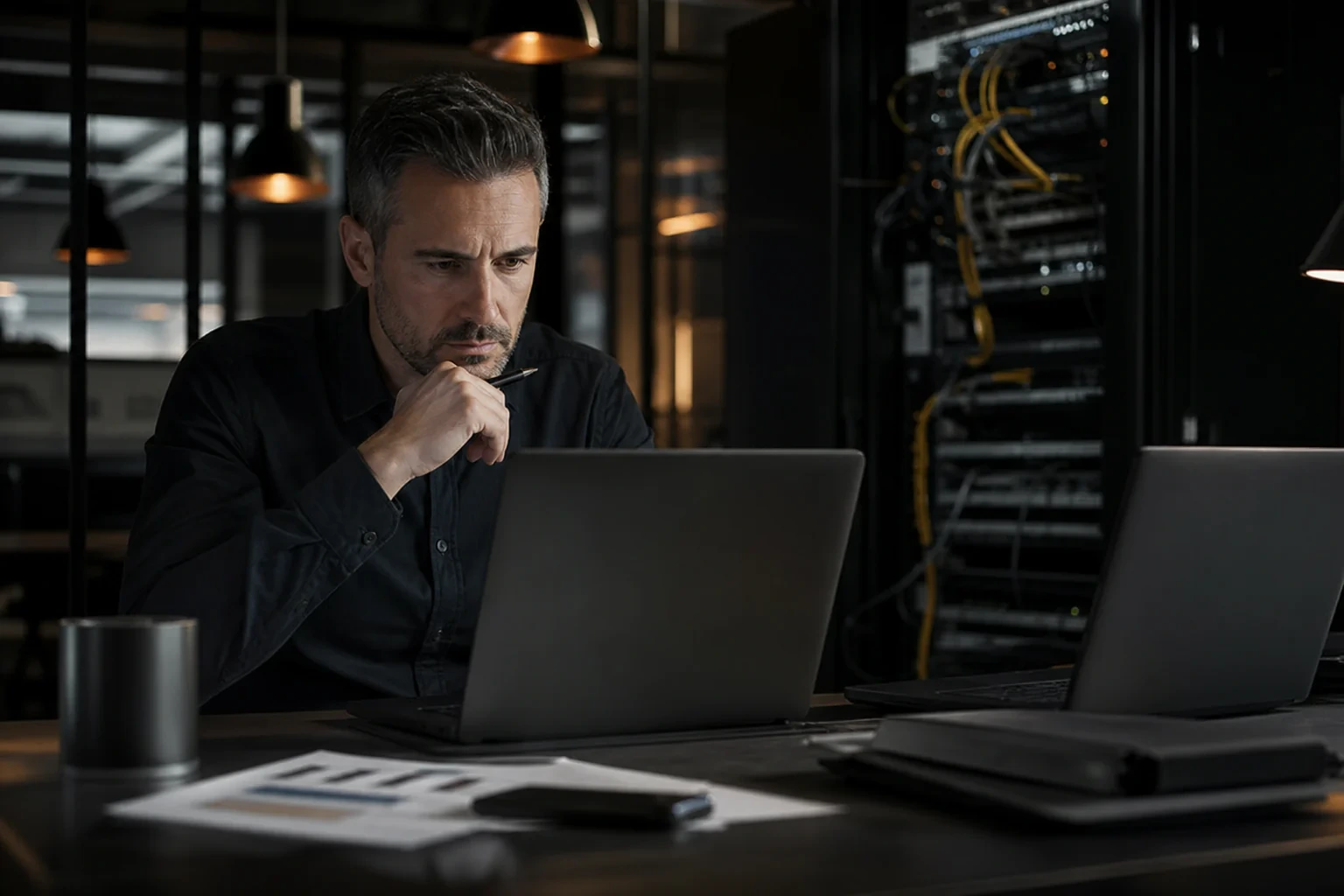 Buchhaltungssoftware im Vergleich auf einem Laptop mit Dashboard und Belegen